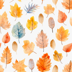 Obraz premium autumn leaves seamless pattern
