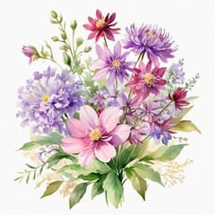 Obraz premium watercolor bouquet of flowers