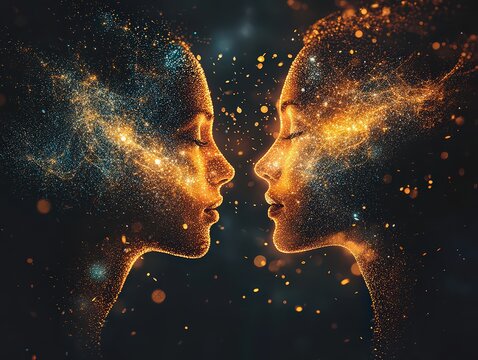 Illustrating how telepathic connections lead to synchronized thoughts and actions among individuals, highlighting the harmony achieved through mental linkages.
