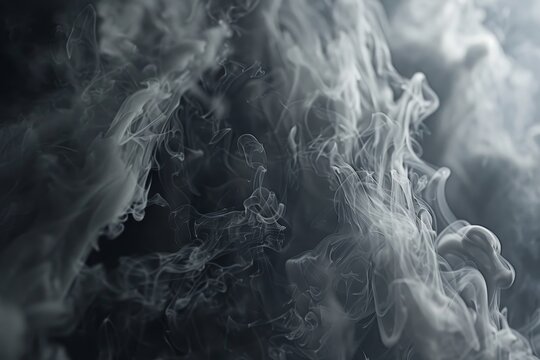 Black and white depiction of layers of smoke blending seamlessly, Layers of smoke blending seamlessly