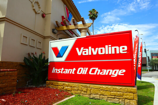 Los Angeles, California &ndash; July 17, 2024: Valvoline Instant Oil Change, american company that provides preventive maintenance services for many different types of automobiles