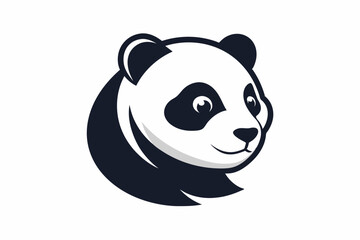 the scary panda logo vector design illustration on white background 