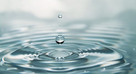 Water Droplet Creating Ripples in Calm Surface at Daytime