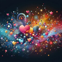 abstract background with hearts