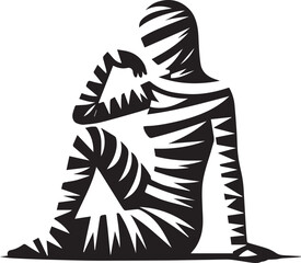 mummy vector silhoutte illustration logo