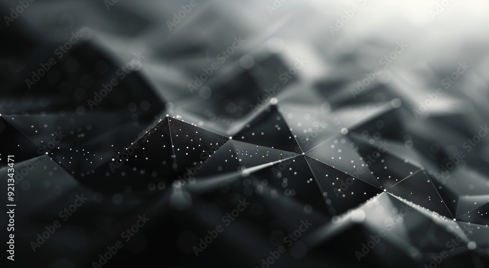 Poster abstract black geometric wall design with triangular shapes and textures