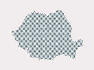 Fototapeta premium Vector map Romania for points, dotted template