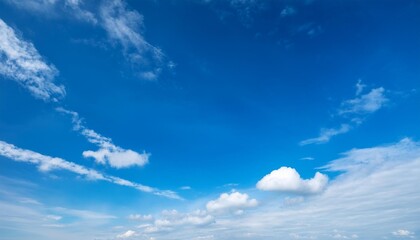 Blue Sky with Clouds-A clear, blue sky with soft clouds, offering plenty of space for text overlays, inspirational quotes, or product placement in an airy, open setting