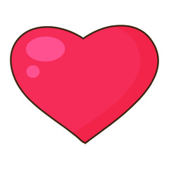 Vector illustration of cute heart. Raspberry heart design in outline