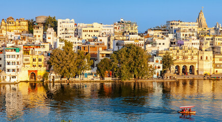 Gate Gangaur Ghat on Lake Pichola, Rajasthan, India.