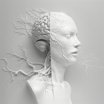 Illustration of person's brain and nervous system