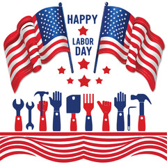 A poster for the day Happy labor day poster illustrations.Premium vector happy labor day