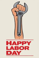 A poster for the day Happy labor day poster illustrations.Premium vector happy labor day