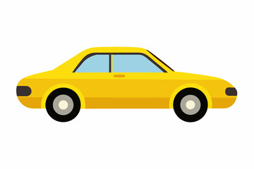 Yellow color of car vector design illustration on white background 