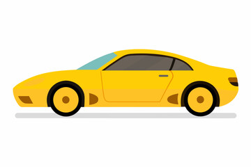 Yellow color of car vector design illustration on white background 