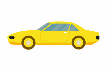 Yellow color of car vector design illustration on white background 