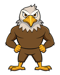 A angry eagle cartoon character design