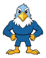 A angry eagle cartoon character design