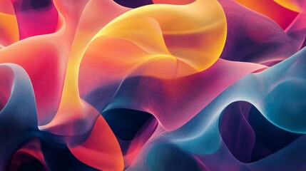 Obraz premium Abstract digital art featuring swirling, vibrant colors in shades of red, yellow, blue, and purple. These abstract shapes represent creativity, energy, movement, and fluidity.