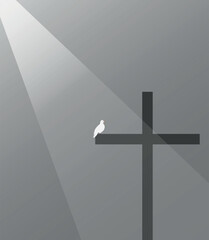 White dove on cross