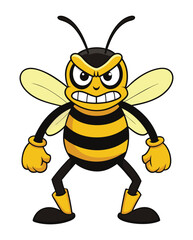 A angry bee cartoon character design