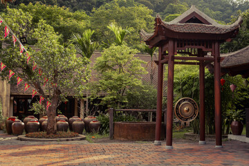 Natural and architectural details in Yen Tu mountain in Quang Ninh, Vietnam