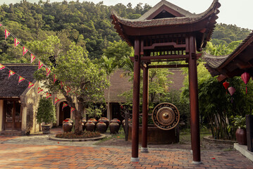 Natural and architectural details in Yen Tu mountain in Quang Ninh, Vietnam