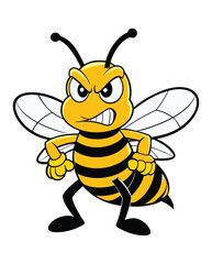 A angry bee cartoon character design