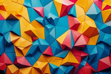 Fototapeta premium Abstract background with colorful low poly geometric shapes