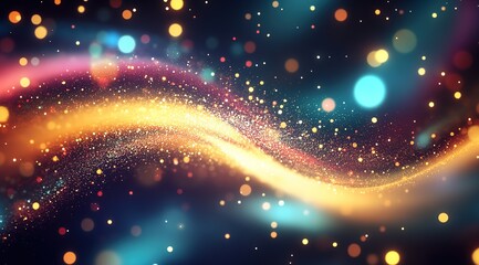 Obraz premium Abstract starry galaxies infinite in time and space, vibrant color tones and hues, luminous