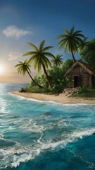 Obraz premium Beach with palm trees