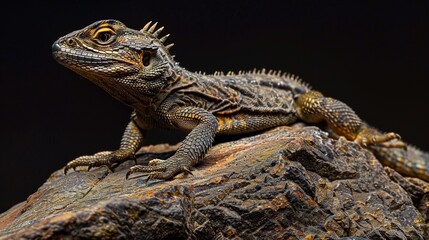Fototapeta premium Acanthosaura is a genus of lizards, commonly known as mountain horned dragons or pricklenape agamas, in the family Agamidae.