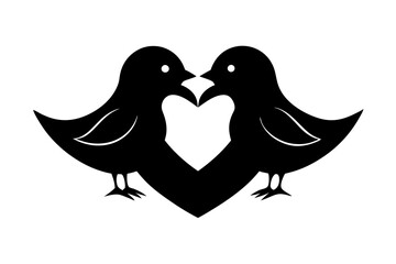 Love bird silhouette vector art illustration