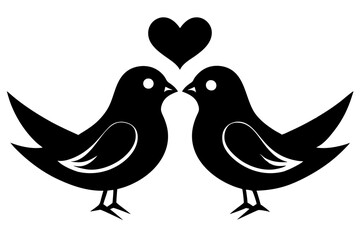 Love bird silhouette vector art illustration