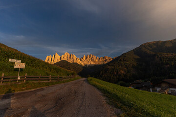sunset in the mountains