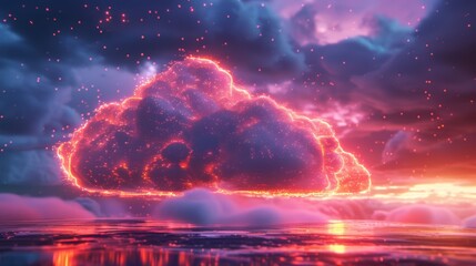 Obraz premium 3d concept of big data cloud storage