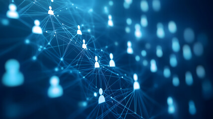 Obraz premium Digital Web: Connected Accounts on a Blue Network