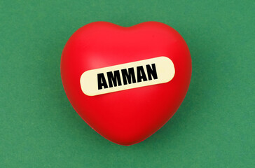 A vibrant heart celebrating love for Amman, a capital rich in culture and warmth, inviting exploration and connection