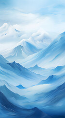 Aesthetic Vertical Art: Mesmerizing Mountain Landscape under a Majestic Sky