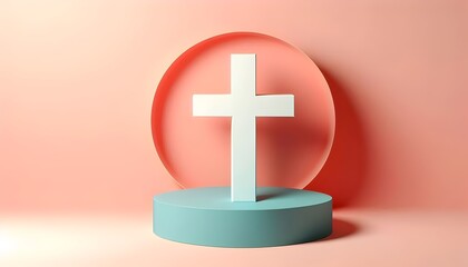 Obraz premium 3D Christian cross . Heaven, Christianity and salvation concept