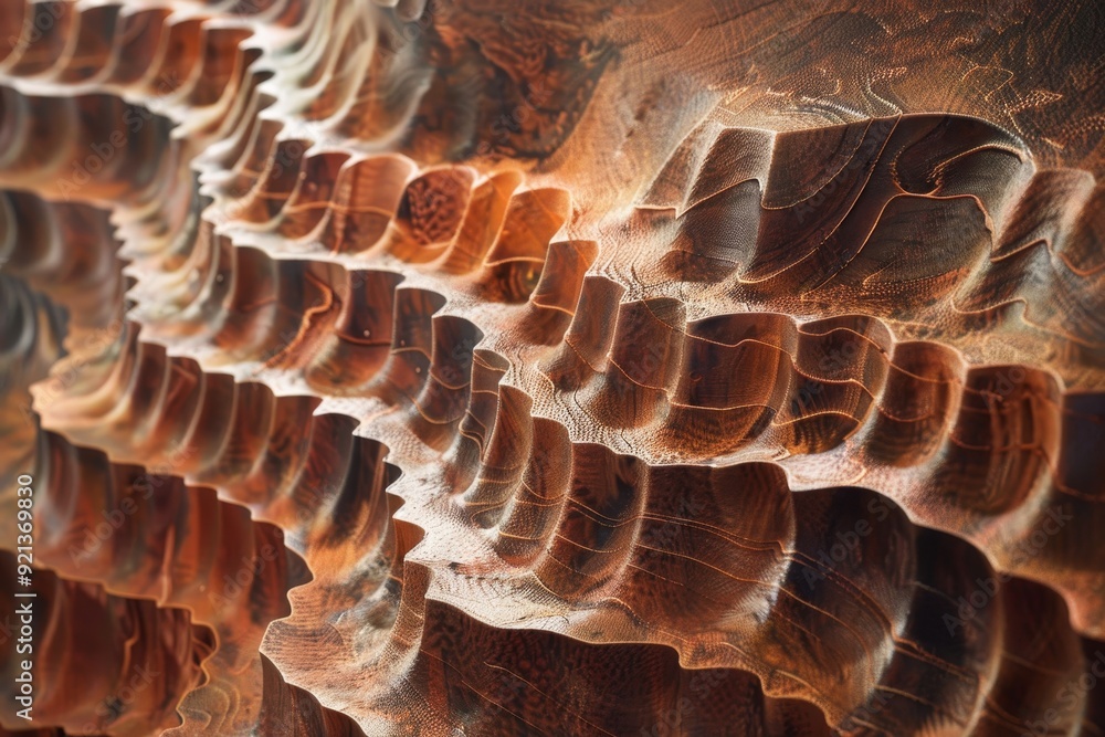 Poster detailed view of a wooden wall showcasing intricate textures and patterns, multilayered textures cre