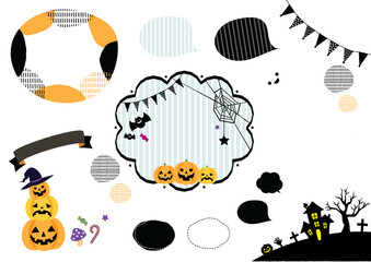 かわいいハロウィンのフレームイラストセット