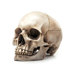 Obraz premium Human skull on white background