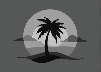 palm tree silhouette vector illustration 