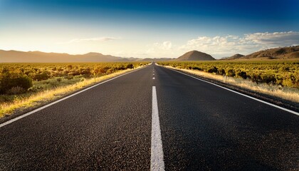 Open Road- A long, empty road stretching into the distance, offering space for text or travel-related products, symbolizing adventure and exploration