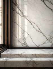 Marble Shelf Against a Marble Wall - Product Display