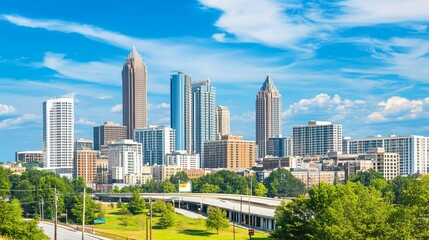 Fototapeta premium Atlanta Skyline on a Sunny Day