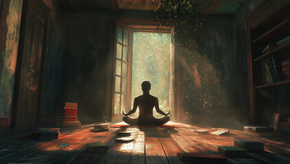 Fototapeta premium Mantra’s Path to Enlightenment Through Stillness