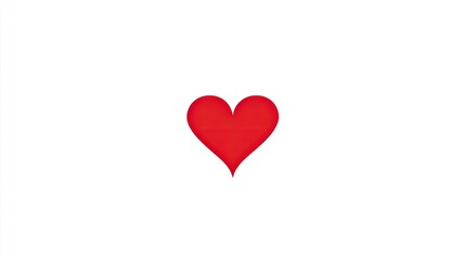 A red heart is drawn on a white background