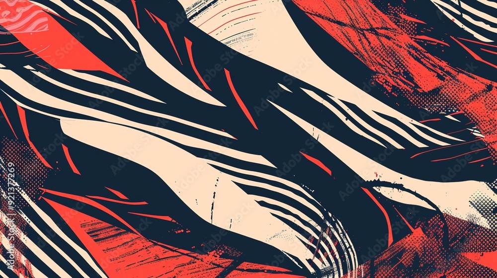 Poster abstract red and black swirling pattern with dynamic lines and texture